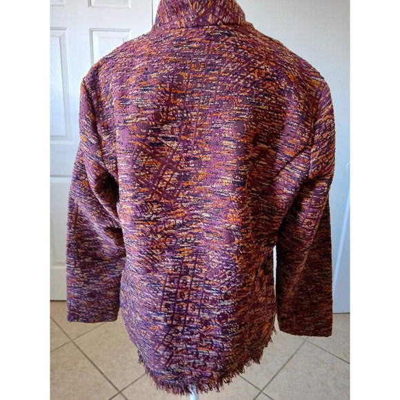 Coldwater Creek Southwestern Sweater Jacket Small Embroidered Fringe Unique - Picture 3 of 15